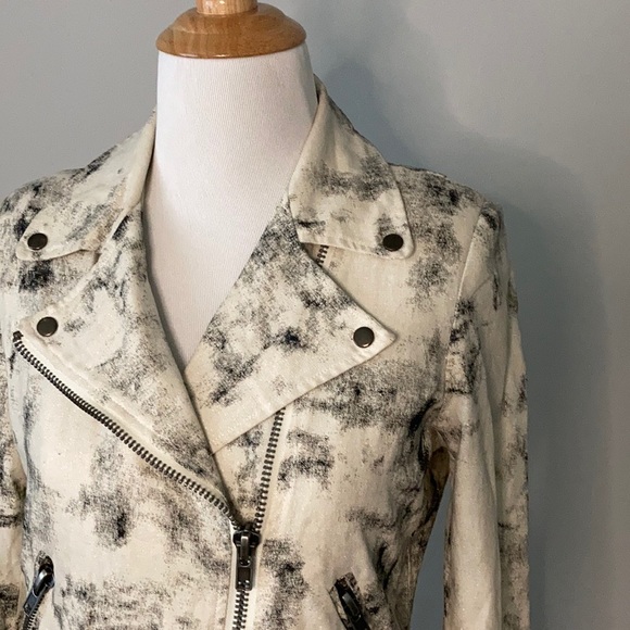 NWOT Rhyme & Echo Shayna Linen Moto Jacket XS - Picture 6 of 11